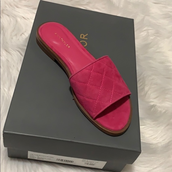 Ann taylor lyra suede quilted slide sandals - Picture 3 of 4